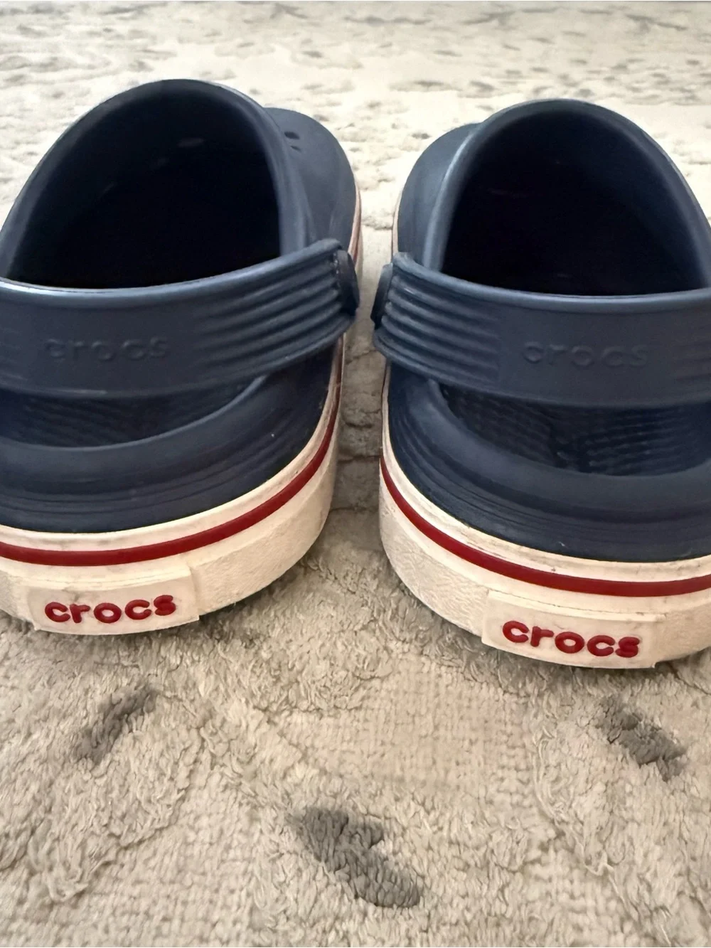CROCS Navy Blue Kids Clogs with Heel Strap preschool/toddler size 11